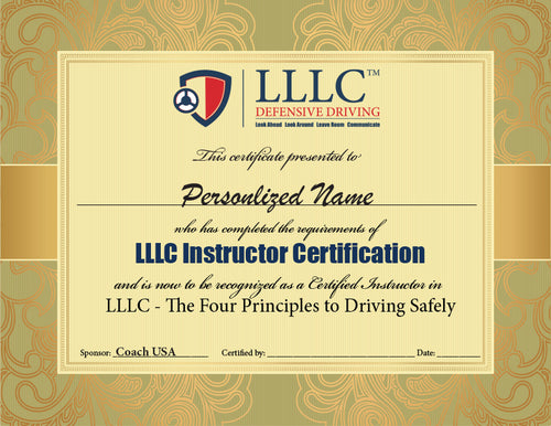 Instructor Certification certificate (personalized)